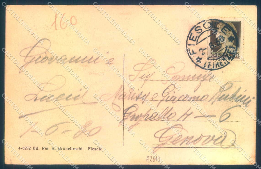 Firenze Fiesole PIEGA cartolina JK0915 – retro