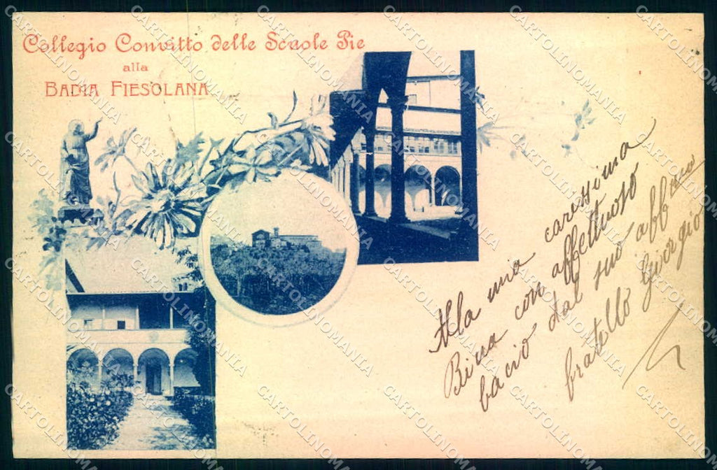 Firenze Fiesole Collegio Convitto Scuole Pie cartolina JK0919 – fronte