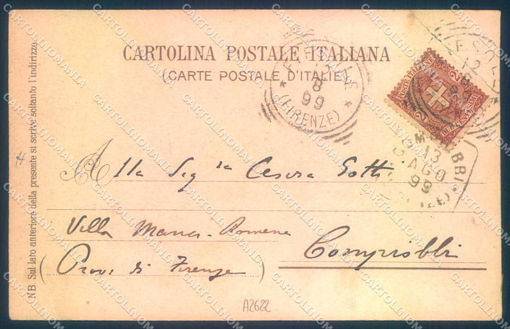 Firenze Fiesole San Domenico saluto da Richter PIEGA ANGOLO cartolina JK0922 – retro