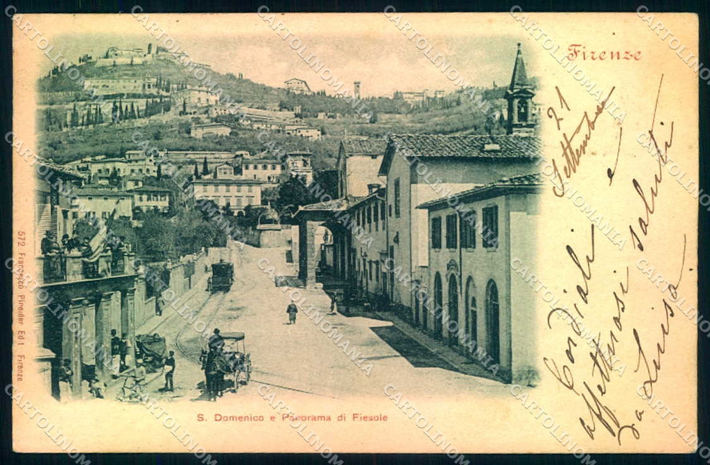 Firenze Fiesole San Domenico Tram Pineider 572 cartolina JK0923 – fronte