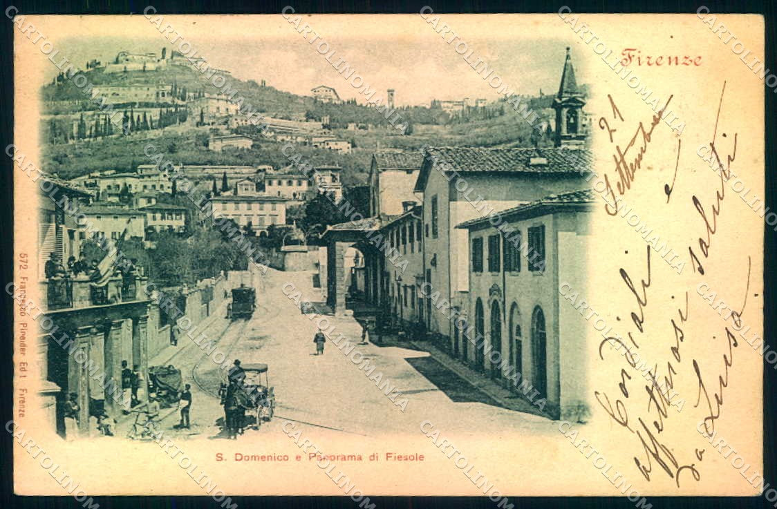 Firenze Fiesole San Domenico Tram Pineider 572 cartolina JK0923 – fronte