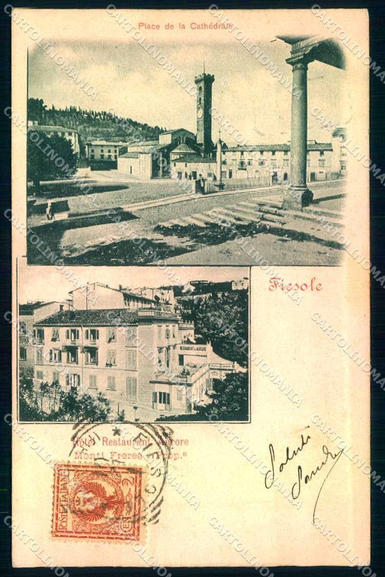 Firenze Fiesole Hotel Aurora Piazza della Cattedrale cartolina JK0928 – fronte