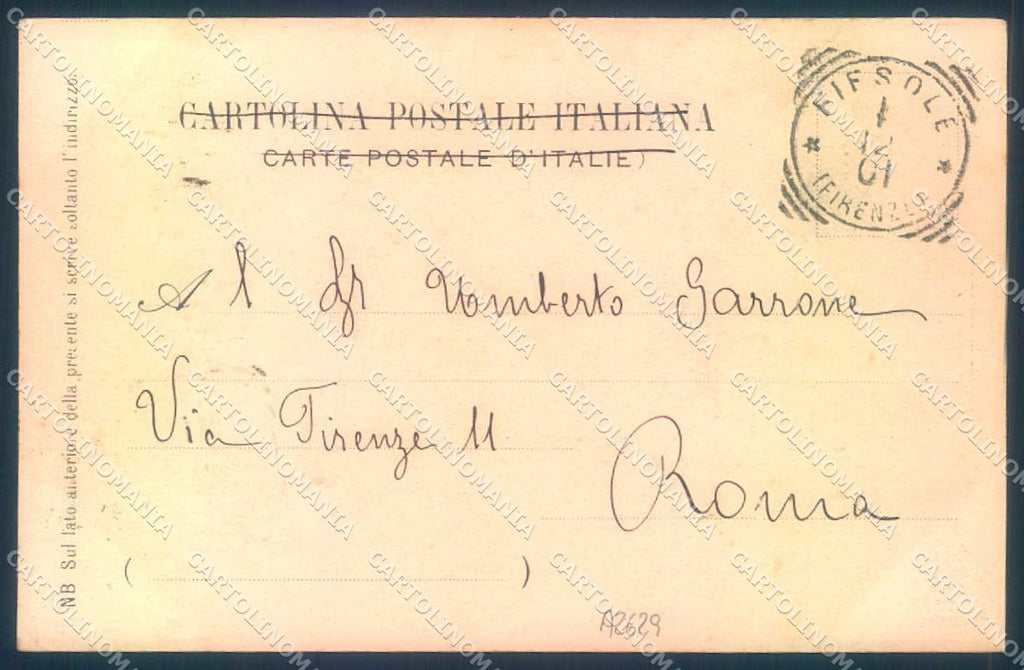 Firenze Fiesole Hotel Aurora Piazza della Cattedrale cartolina JK0928 – retro