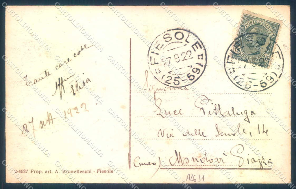 Firenze Fiesole cartolina JK0929 – retro