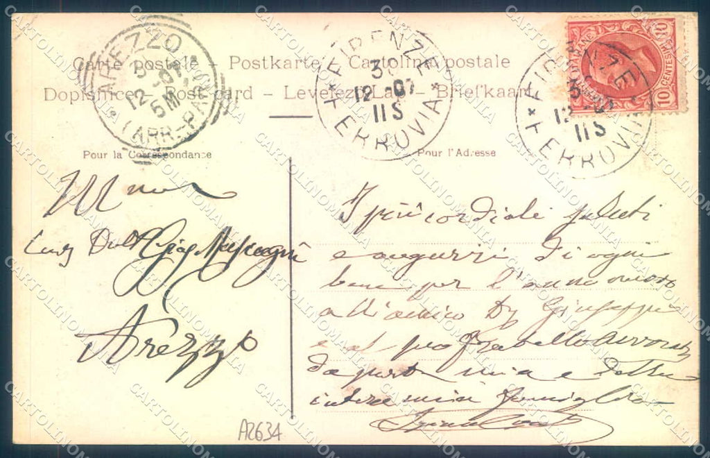 Firenze Fiesole San Domenico Camerata Villa Cocchi Pineider cartolina JK0932 – retro