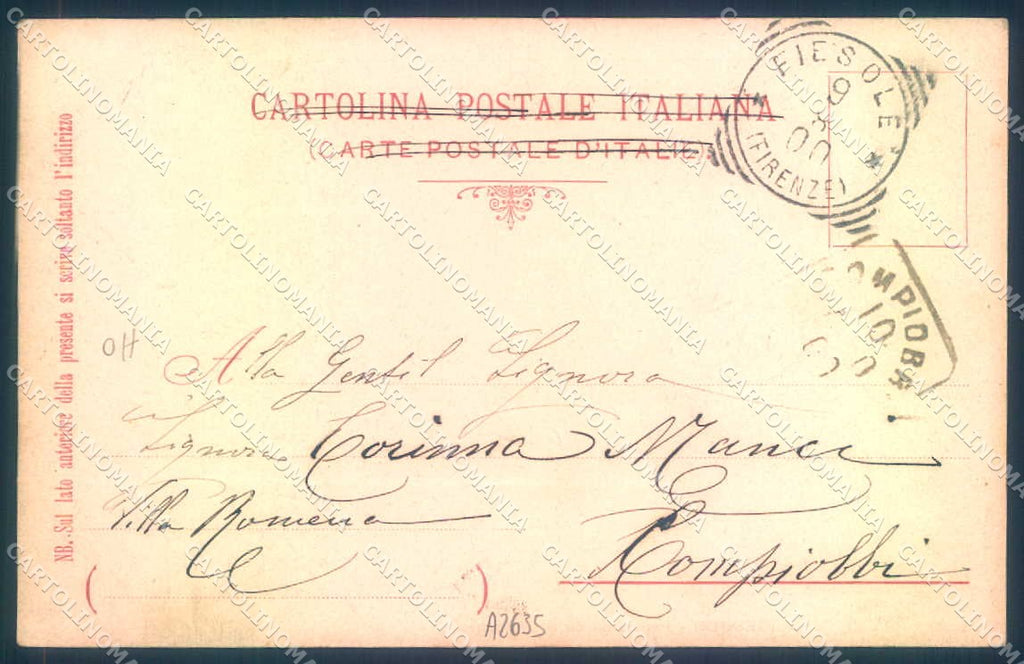 Firenze Fiesole San Domenico Tram cartolina JK0933 – retro