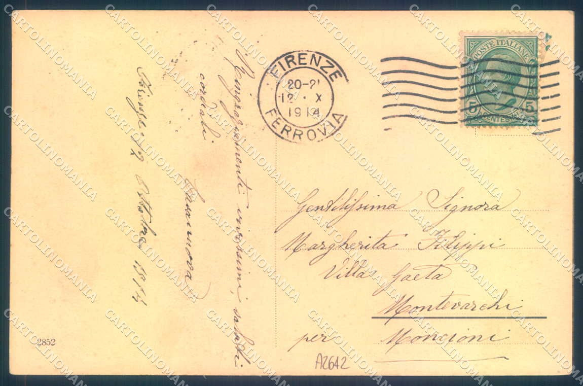 Firenze Fiesole Convento San Girolamo cartolina JK0938 – retro