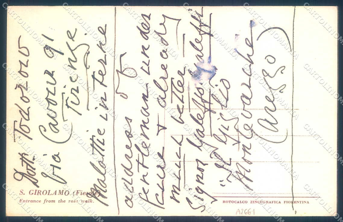 Firenze Fiesole San Girolamo cartolina JK0950 – retro