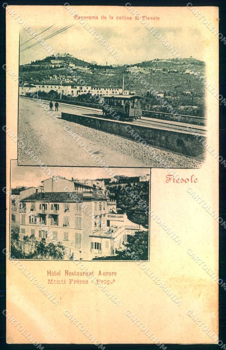 Firenze Fiesole Hotel Aurora Tram cartolina JK0956 – fronte