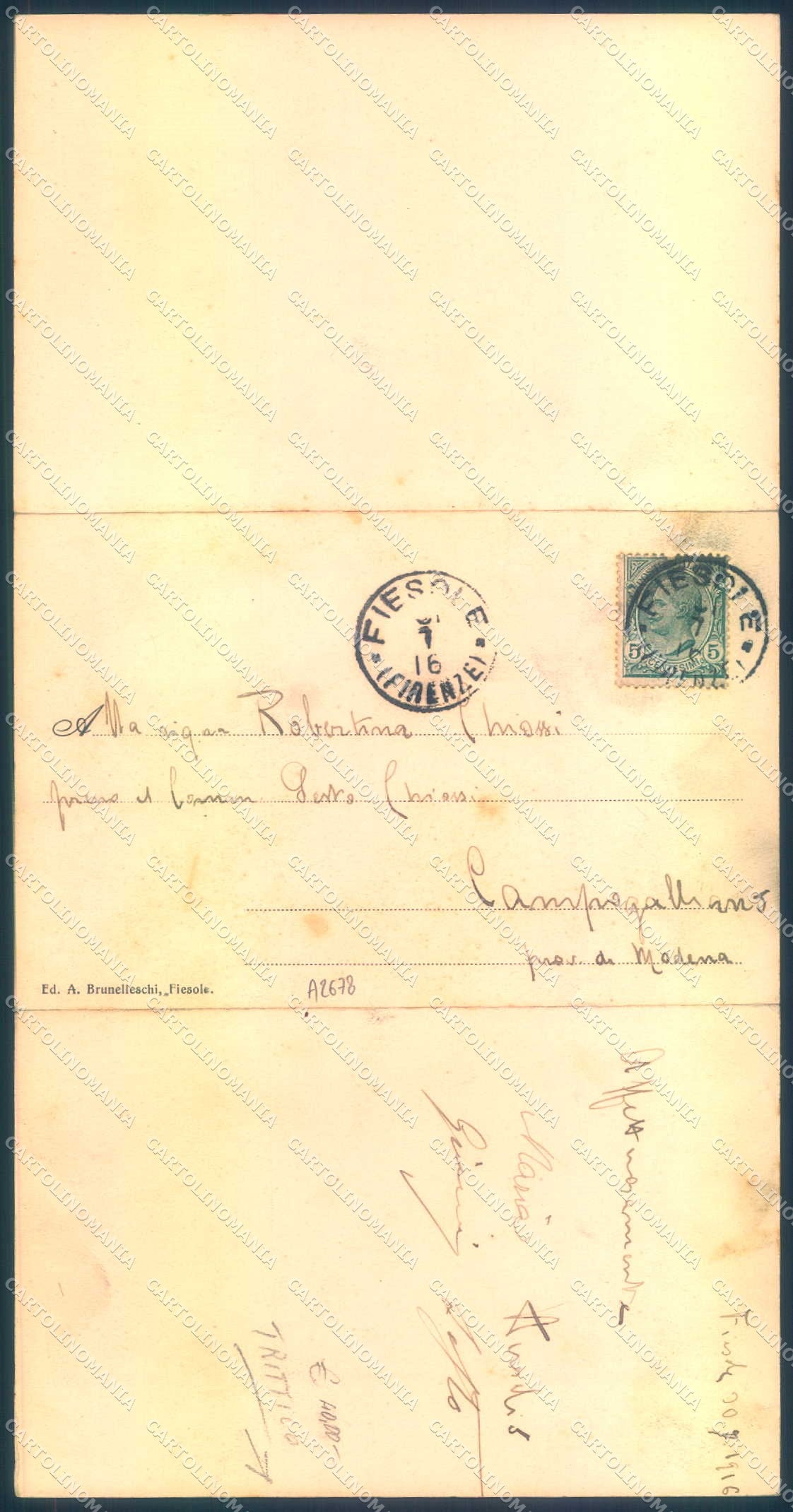 Firenze Fiesole tripla cartolina JK0963 – retro