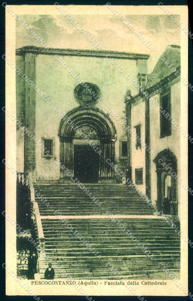 L'Aquila Pescocostanzo Facciata Cattedrale Modiano 35096 cartolina JK0970 – fronte