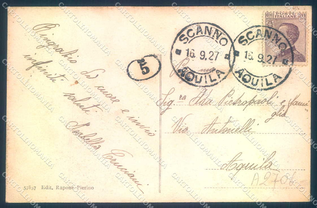 L'Aquila Scanno cartolina JK0973 – retro