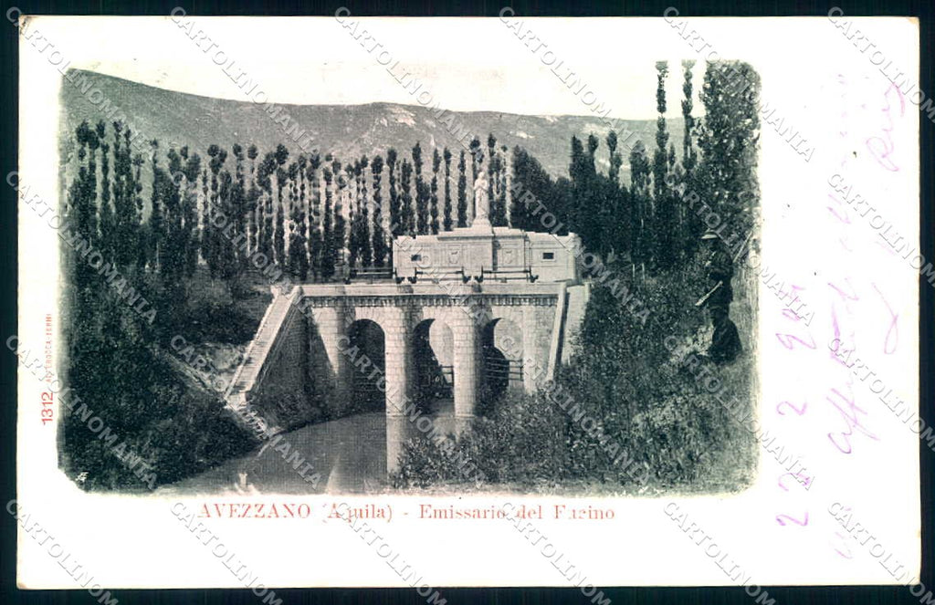 L'Aquila Avezzano Emissario Fucino Alterocca 1312 cartolina JK0979 – fronte