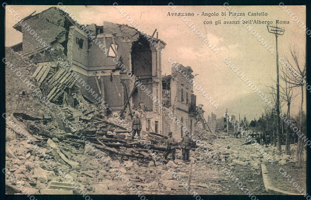 L'Aquila Avezzano Terremoto Militari Alterocca 35236 cartolina JK0981 – fronte
