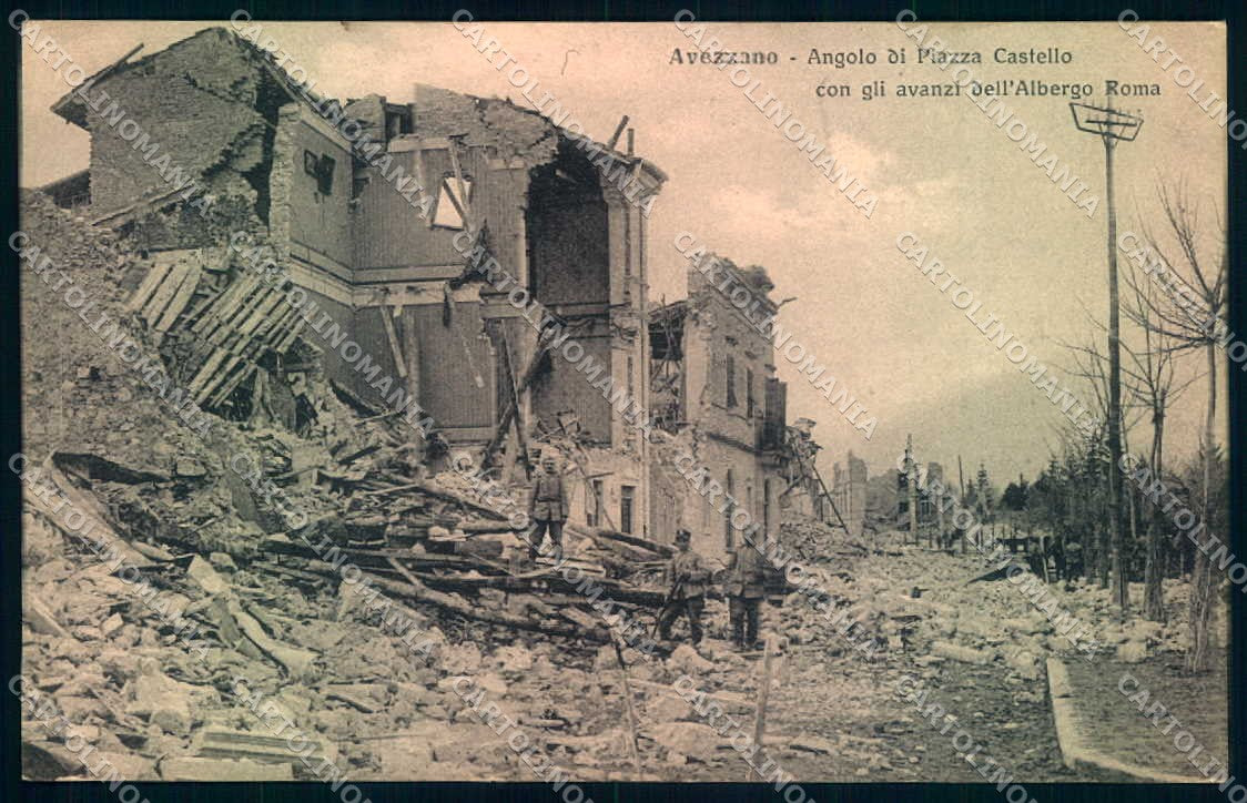L'Aquila Avezzano Terremoto Militari Alterocca 35236 cartolina JK0981 – fronte