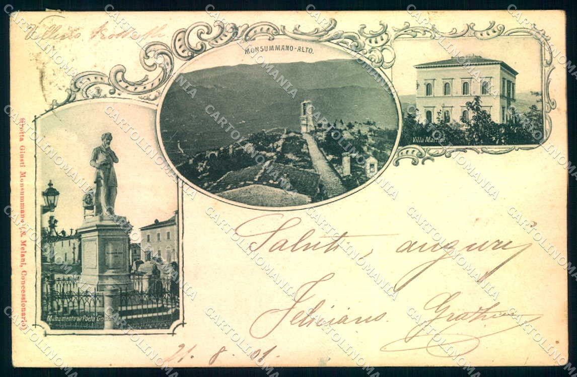 Pistoia Monsummano Monumento Poeta Giusti cartolina JK0986 – fronte
