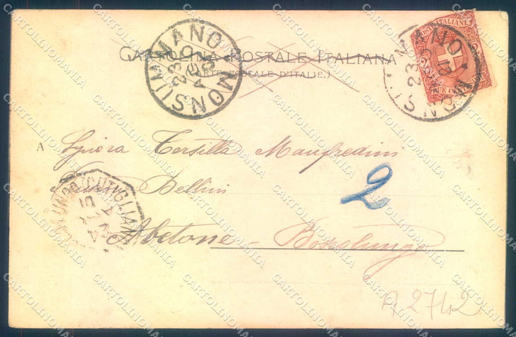 Pistoia Monsummano Monumento Poeta Giusti cartolina JK0986 – retro