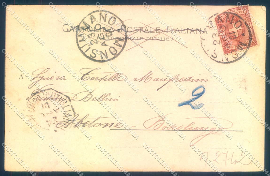 Pistoia Monsummano Monumento Poeta Giusti cartolina JK0986 – retro