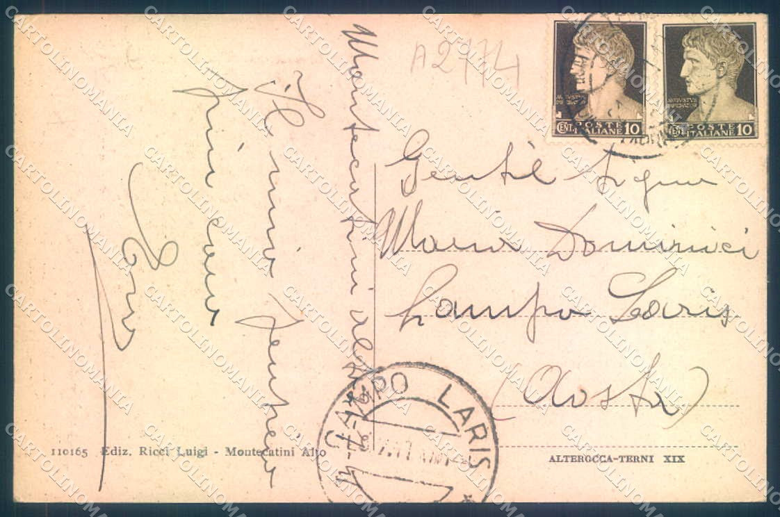 Pistoia Montecatini Alterocca 110165 cartolina JK1000 – retro