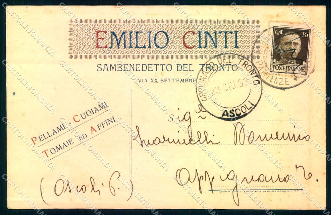 Ascoli Piceno San Benedetto del Tronto cartolina commerciale JK1006 – fronte