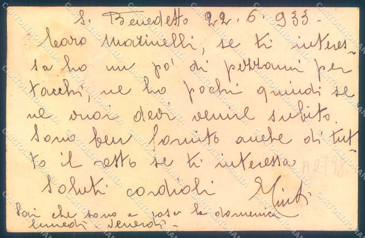 Ascoli Piceno San Benedetto del Tronto cartolina commerciale JK1006 – retro