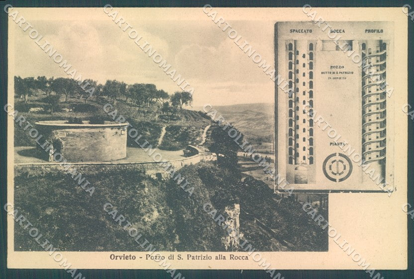 Terni Orvieto Pozzo S. Patrizio alla Rocca Alterocca 1638 PIEGA cartolina JK1022 – fronte