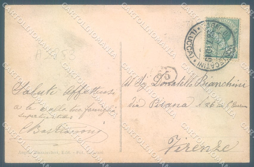 Pistoia Montecatini Passeggiata delle Mura PIEGA cartolina JK1030 – retro