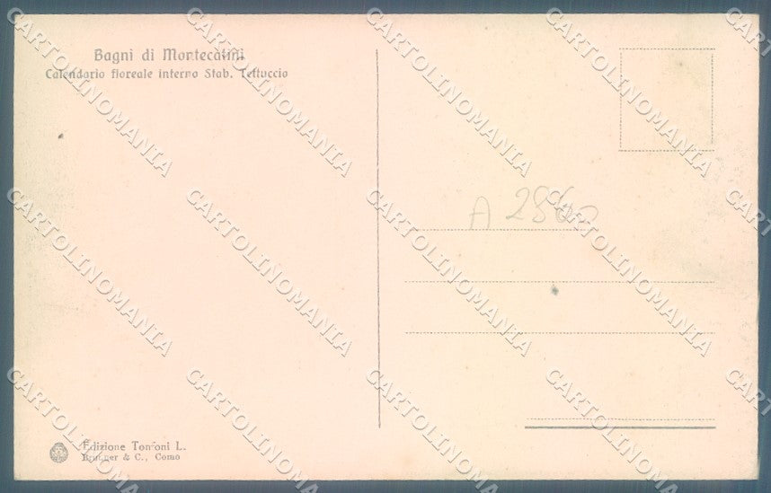 Pistoia Montecatini Calendario Floreale Brunner cartolina JK1034 – retro