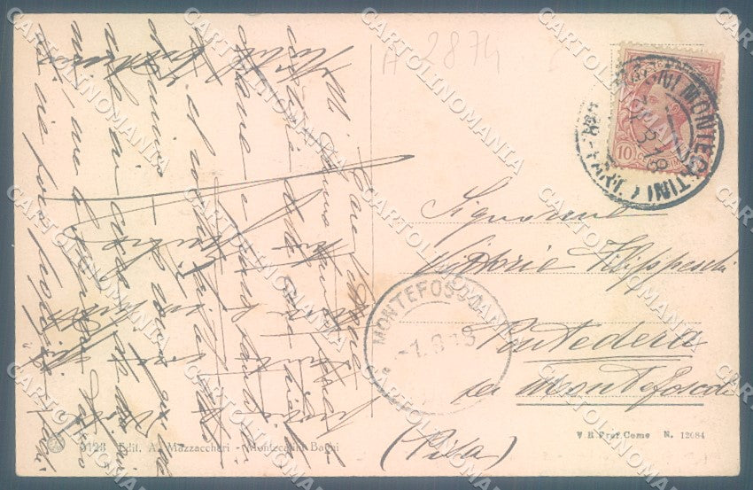 Pistoia Montecatini Edicola Sorgente Tamerici Brunner 5123 cartolina JK1046 – retro