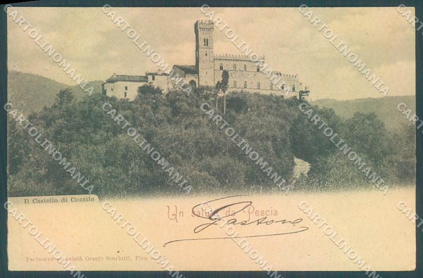 Pistoia Pescia Cozzile Castello saluto da cartolina JK1066 – fronte