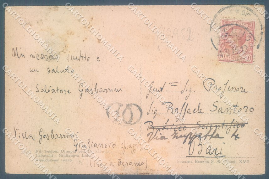 Teramo Giulianova Lido Peschereccio cartolina JK1077 – retro