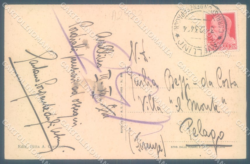 Avellino Città Santuario Montevergine cartolina JK1093 – retro