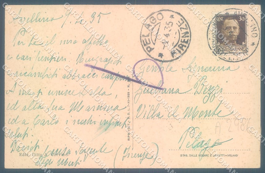 Avellino Città Santuario Montevergine cartolina JK1095 – retro