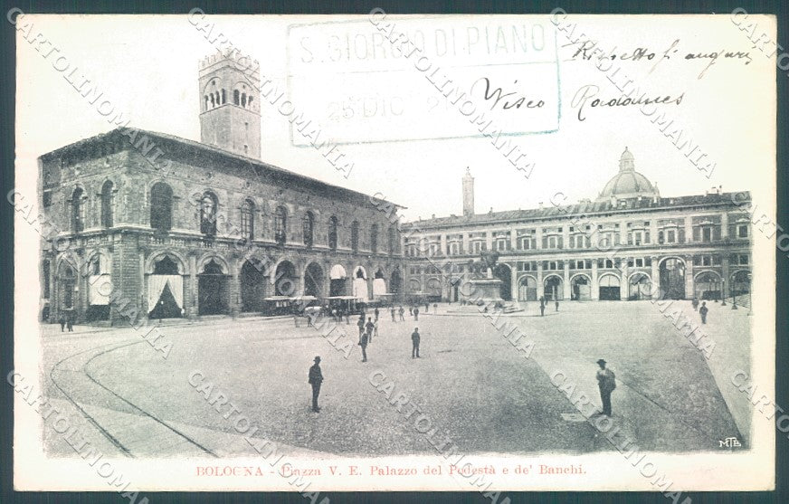 Bologna Città Palazzo del Podestà Tram Piazza Vittorio Emanuele cartolina JK1115 – fronte