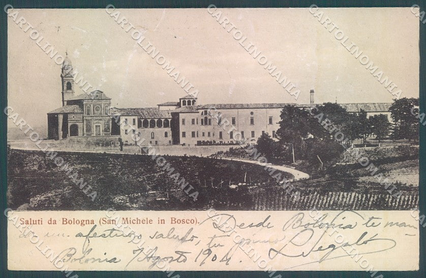 Bologna Città San Michele in Bosco saluto da Genta 13 PIEGHINE cartolina JK1129 – fronte