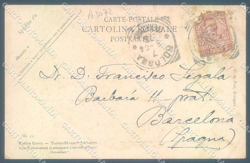 Bologna Città San Michele in Bosco saluto da Genta 13 PIEGHINE cartolina JK1129 – retro