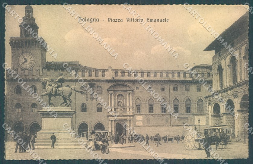 Bologna Città Piazza Vittorio Emanuele Tram Monumento cartolina JK1142 – fronte