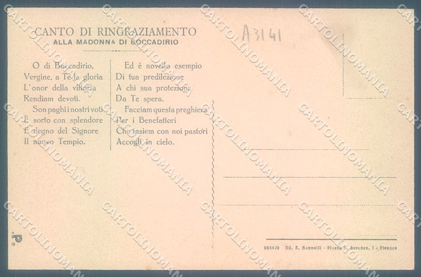 Bologna Baragazza Santuario Boccadirio ricordo di cartolina JK1150 – retro