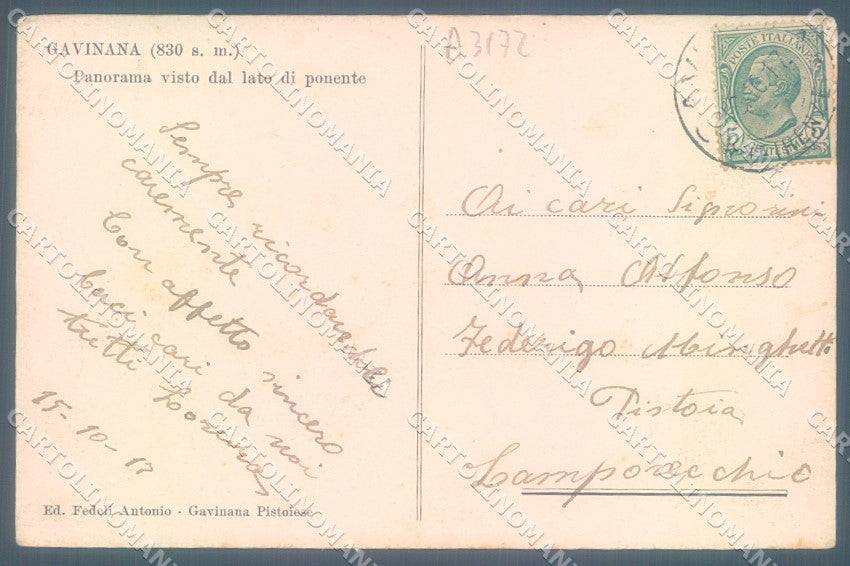 Pistoia San Marcello Gavinana PIEGHINA cartolina JK1157 – retro