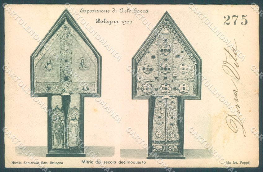 Bologna Città Esposizione Arte Sacra Mitre secolo decimoquarto cartolina JK1195 – fronte