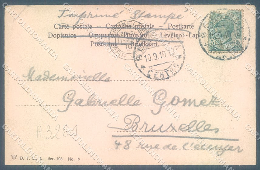 Bologna Città Torri Asinelli Garisenda dipinta a mano Trenkler cartolina JK1201 – retro