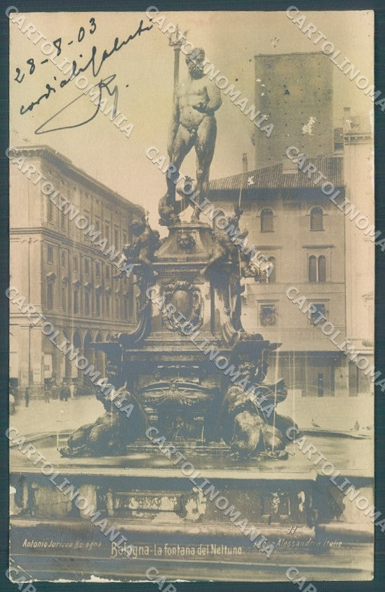 Bologna Città Fontana del Nettuno ABRASA Foto cartolina JK1219 – fronte