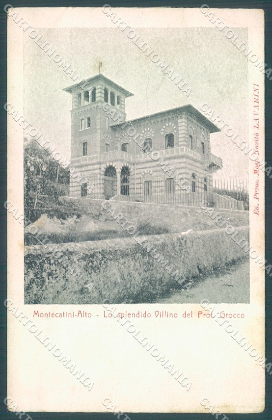 Pistoia Montecatini Villino Prof. Grocco PIEGA cartolina JK1253 – fronte