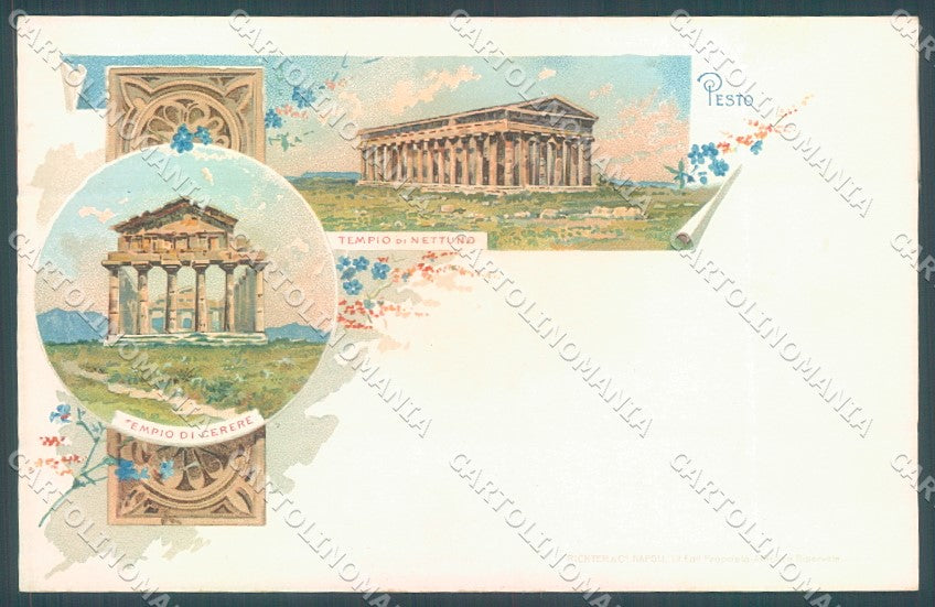 Salerno Pesto Tempio Nettuno Tempio Cerere Richter cartolina JK1272 – fronte