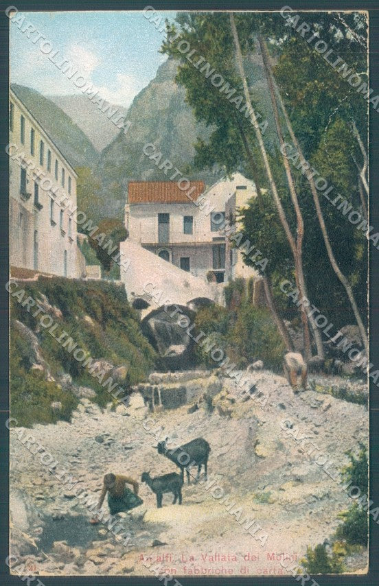 Salerno Amalfi Vallata dei Molini PIEGA ANGOLO cartolina JK1274 – fronte