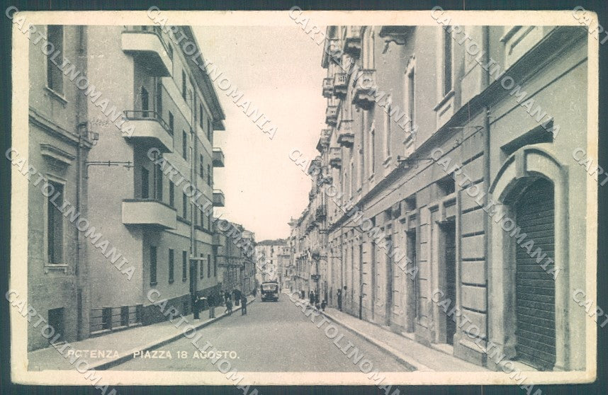 Potenza Città Piazza 18 Agosto PIEGA ANGOLO cartolina JK1276 – fronte