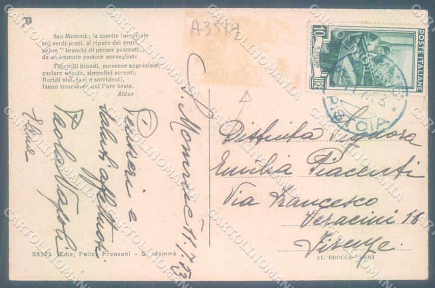 Pistoia San Mommè Campiglio Alterocca 33325 cartolina JK1304 – retro
