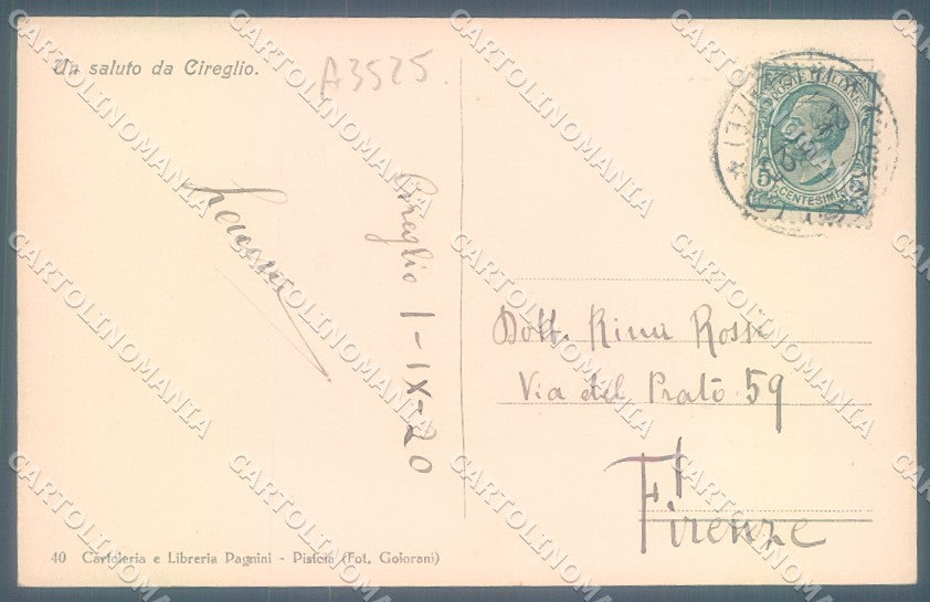 Pistoia Cireglio cartolina JK1308 – retro