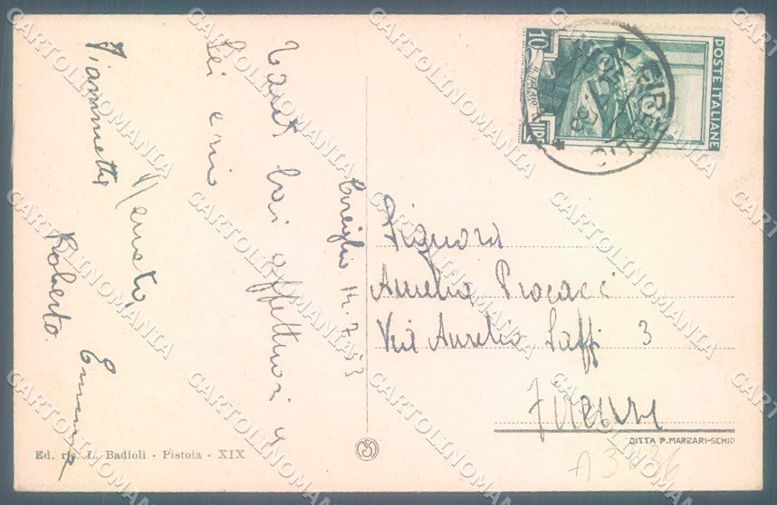 Pistoia Cireglio cartolina JK1355 – retro