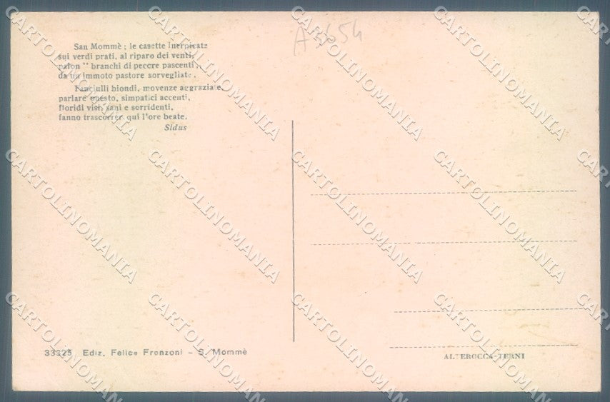 Pistoia San Mommè Campiglio Alterocca 33325 cartolina JK1361 – retro